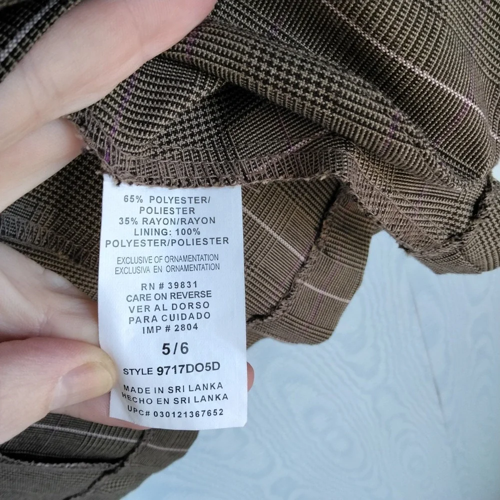 Vtg Y2K XS My Michelle Plaid Blazer Single-Breasted Coquette Preppy Office Siren